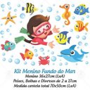 Ver imagem 2 de Adesivo Infantil para Box Fundo do Mar Menino 70x50cm