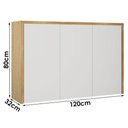 Ver imagem 2 de Armário Aéreo Nobre 120cm 3 Portas MDF Bater Off White Valdemóveis