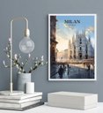 Ver imagem 2 de Quadro Decorativo Itália - Milão 24x18cm:madeira Preta