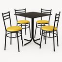 Ver imagem 1 de Conjunto Mesa Preta 70x70cm Tampo Preto com 4 Cadeiras Epoxi
