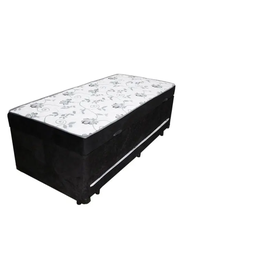 Cama Box Baú Solteiro Conjugado com Cama Auxiliar Bicama 3 em 1 - Suede Preto - 2