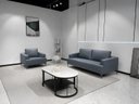 Ver imagem 2 de Sc-9909 Conjunto Internacional Sofá 1,93m com 2 Poltronas Azul Escuro Material Ecológico Sala Luxo