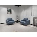 Ver imagem 3 de Sc-9909 Conjunto Internacional Sofá 1,93m com 2 Poltronas Azul Escuro Material Ecológico Sala Luxo