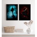 Ver imagem 1 de Kit 2 Quadros Umbanda Maria Padilha e Tranca Rua Das Almas 24x18cm:madeira Branca