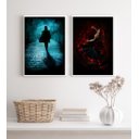 Ver imagem 2 de Kit 2 Quadros Umbanda Maria Padilha e Tranca Rua Das Almas 24x18cm:madeira Branca