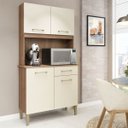 Ver imagem 1 de Armário de Cozinha Compacta Isabella 90x180 Cm 4 Portas 1 Gaveta Mdp Manchester Champanhe - Clicklar