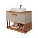 Ver imagem 2 de Gabinete Suspenso com Cuba 80,3cm x 73cm Mari Espresso Móveis Bege/Cappuccino