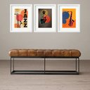 Ver imagem 1 de Kit 3 Quadros Grandes Jazz - 60x48cm:moldura Branca