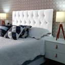Ver imagem 3 de Cabeceira Painel Capitonê Luna Suede Liso Branco Casal 140 X 60 RBL