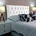 Ver imagem 2 de Cabeceira Painel Capitonê Luna Suede Liso Branco Casal 140 X 60 RBL