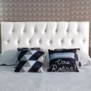 Ver imagem 1 de Cabeceira Painel Capitonê Luna Suede Liso Branco Casal 140 X 60 RBL