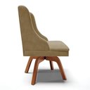 Ver imagem 4 de Cadeira Estofada para Sala de Jantar Base Giratória de Madeira Lia Suede Marrom Rt - Ibiza