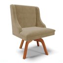 Ver imagem 1 de Cadeira Estofada para Sala de Jantar Base Giratória de Madeira Lia Suede Marrom Rt - Ibiza
