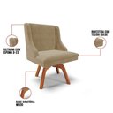 Ver imagem 7 de Cadeira Estofada para Sala de Jantar Base Giratória de Madeira Lia Suede Marrom Rt - Ibiza