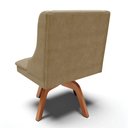 Ver imagem 3 de Cadeira Estofada para Sala de Jantar Base Giratória de Madeira Lia Suede Marrom Rt - Ibiza