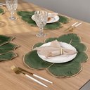 Ver imagem 5 de Kit 6 Jogos Americanos Bordado Simples com Guardanapos - Folhas Verde Musgo