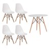 Conjunto Kit Mesa Jantar Eiffel 90cm Branca + 4 Cadeiras Charles Eames Branca - 1