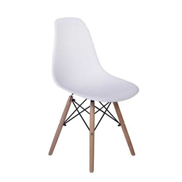 Conjunto Kit Mesa Jantar Eiffel 90cm Branca + 4 Cadeiras Charles Eames Branca - 2