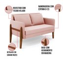 Ver imagem 6 de Sofá Namoradeira Lana Veludo Base de Madeira - D’Rossi Rose