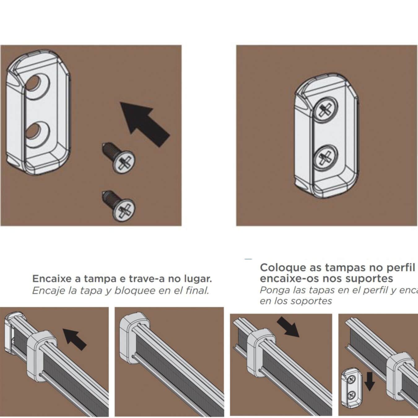 Suporte Lateral Topo Vesto Rometal Alumínio Fosco - 5