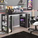 Ver imagem 4 de Mesa Gamer para Computador 135cm com Nichos e Prateleiras Robust Grafite Madeira Mania