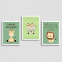 Ver imagem 2 de Kit 3 Quadros Tema Safari Infantil Sonhe Alto 24x18cm:Madeira branca