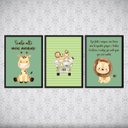 Ver imagem 1 de Kit 3 Quadros Tema Safari Infantil Sonhe Alto 24x18cm:Madeira branca