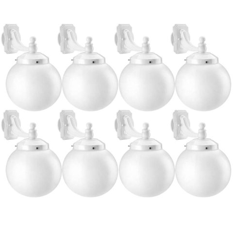 Kit 8 Luminárias Globo Arandelas de Parede 33x52cm Corredores Entradas Caminhos Luminosos Dital