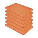 Ver imagem 1 de Conjunto 6 Bandejas Plásticas Self-service Refeição 48 X 32,5 X 2 Br-100 Laranja - Della Plast