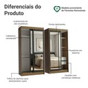 Ver imagem 4 de Conjunto 2 Guarda-Roupas 4 Portas de Correr com 4 Espelhos Rustic/Preto Tokio Madesa