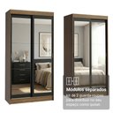 Ver imagem 6 de Conjunto 2 Guarda-Roupas 4 Portas de Correr com 4 Espelhos Rustic/Preto Tokio Madesa