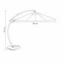 Ver imagem 2 de Ombrelone Lateral Curva 3,5m com Base Piscina Jardim Barbados Rivatti