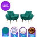 Ver imagem 6 de Kit 2 Poltrona Decorativa Sala Estar Escritório Quarto Prime: Azul Turquesa