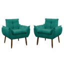 Ver imagem 1 de Kit 2 Poltrona Decorativa Sala Estar Escritório Quarto Prime: Azul Turquesa