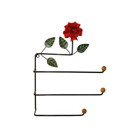 Porta Papel Toalha Ferro Triplo Flor