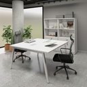 Ver imagem 1 de Mesa de Trabalho 1,40m X 1,20m 2 Lugares Pés Cavalete F5 Cor:cinza