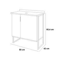 Gabinete para Banheiro em Madeira Com Tampo em Granito Oásis Cinza - Cozimax - 4