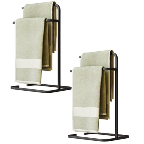 Kit 2 Suporte Porta Papel Toalha Isla Para Pia Bancada Lavabo Duplo Aço D01 Preto Fosco - Lyam