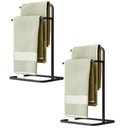 Ver imagem 1 de Kit 2 Suporte Porta Papel Toalha Isla Para Pia Bancada Lavabo Duplo Aço D01 Preto Fosco - Lyam