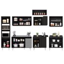 Ver imagem 5 de Armário de Cozinha Modulada de Canto 8 Peças CP03 Balcão com Pia Inox Preto/Cinza - Lumil Lumil Móve