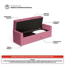 Ver imagem 7 de Cabeceira e Calçadeira Báu King Size Atena 195cm Capitonê Suede Rosa - Desk Design