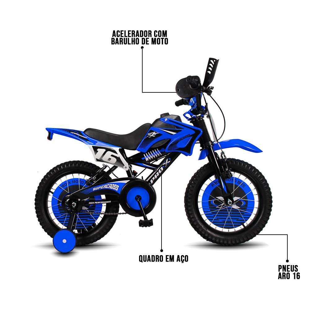 Bicicleta Infantil Aro 16 Acelerador na Manopla Reverse P03 Azul - D'Rossi DRossi - 9