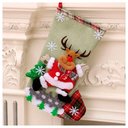 Ver imagem 1 de Bota Meia Natal Decoração Rena Natalina Tecido 31cm
