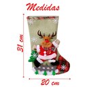 Ver imagem 2 de Bota Meia Natal Decoração Rena Natalina Tecido 31cm