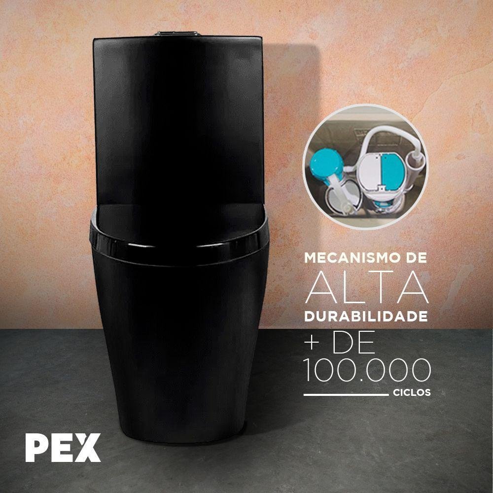 Vaso Sanitário Monobloco Preto Pex Magnus Produzido em Cerâmica - 7