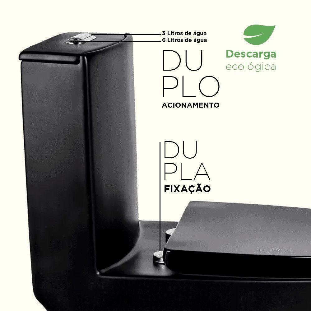Vaso Sanitário Monobloco Preto Pex Magnus Produzido em Cerâmica - 9