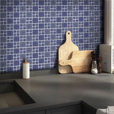 Adesivo Destacável Pastilha Big Azul - 20 x 20cm - 18 unidades