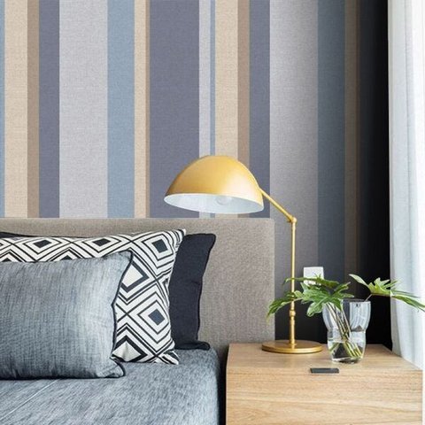 Papel de Parede Listras Elegance - Várias Cores - Azul e Cinza