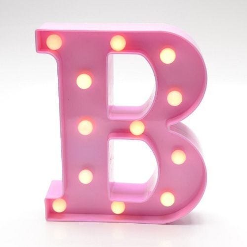 Luminária Led Letra B Rosa MadeiraMadeira
