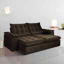 Ver imagem 2 de Sofa Retratil e Reclinavel Valencia 230cm 3 Lugares Kc Rei de Casa Veludo Marrom